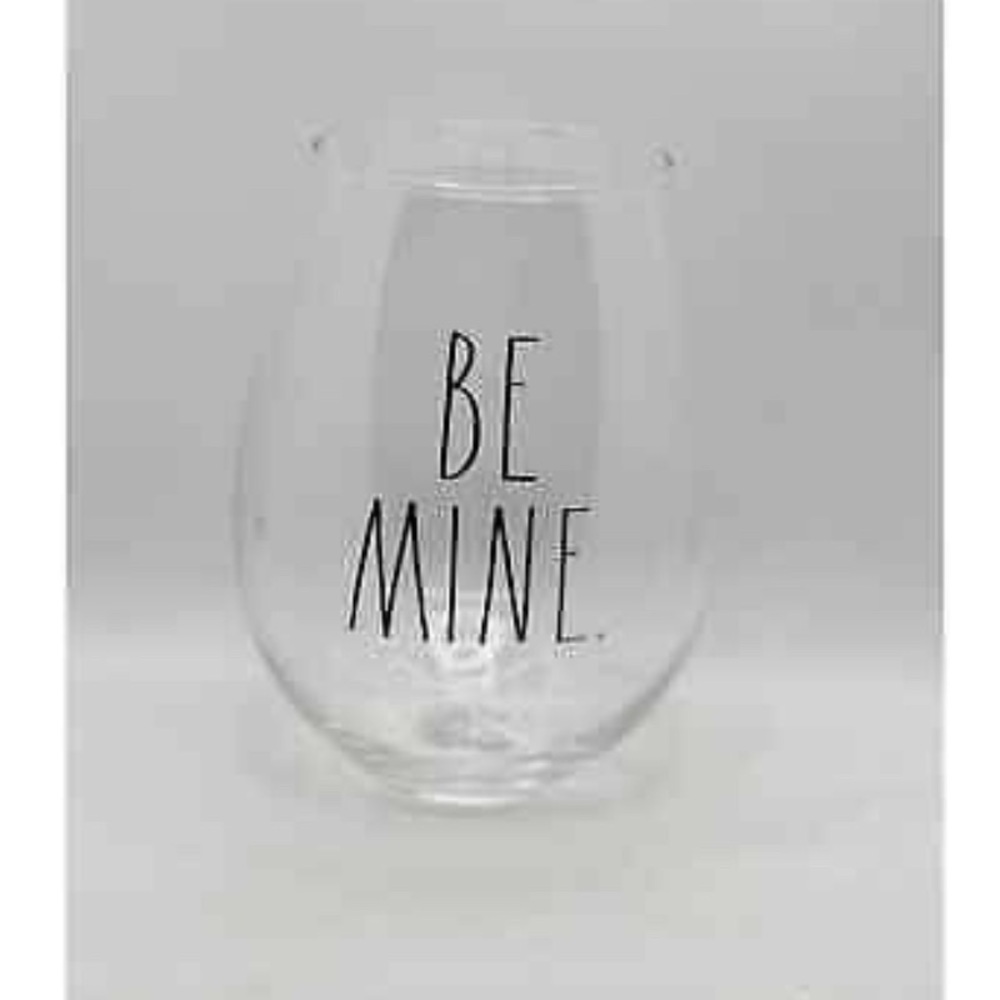 Rae Dunn Be Mine wine glass